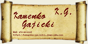 Kamenko Gajicki vizit kartica